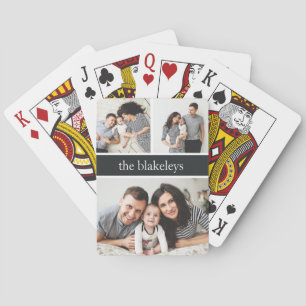 Dunkelgrau Personalisierter Familienname FotoCol Spielkarten