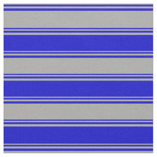 Dunkelgrau und blau gefärbtes Linse/Streifenmuster Stoff