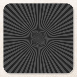 Dunkelgrau und schwarz Retro Sunburst Hintergrund Rechteckiger Pappuntersetzer