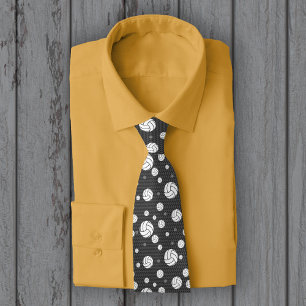 Dunkelgrau Volleyball Zickzack Gemustert Krawatte