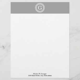 Dunkelgrau, was für ein erstes Monogramm für den g Briefbogen