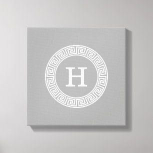 Dunkelgrau, was für ein erstes Monogramm für den g Leinwanddruck