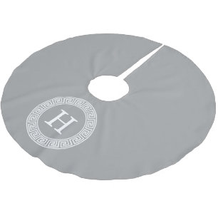 Dunkelgrau, was für ein erstes Monogramm für den g Polyester Weihnachtsbaumdecke