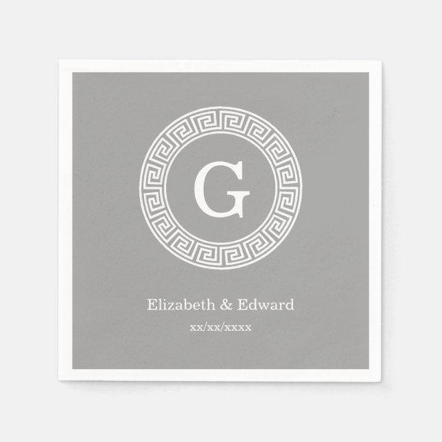 Dunkelgrau, was für ein erstes Monogramm für den g Serviette (Vorderseite)