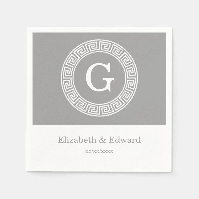 Dunkelgrau, was für ein erstes Monogramm für den g Serviette (Vorderseite)