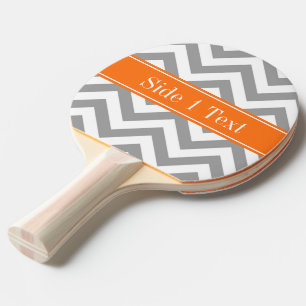 Dunkelgrau Weiß LG Zickzack Pumpkin-Name Monogramm Tischtennis Schläger
