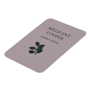 Dunkelgraue Blätter Silhouette lila Magnet