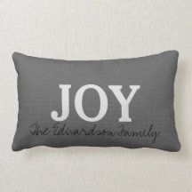 Dunkelgraue Burlap JOY Skript Familienname Urlaub