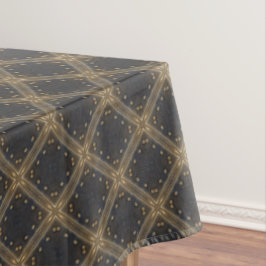 Dunkelgraue Diamanten mit goldenem Gitter- und Pun Tischdecke