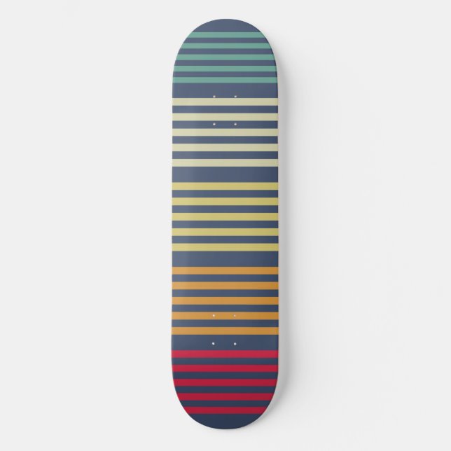 Dunkelgraue farbige Retrostreifen Skateboard (Vorderseite)