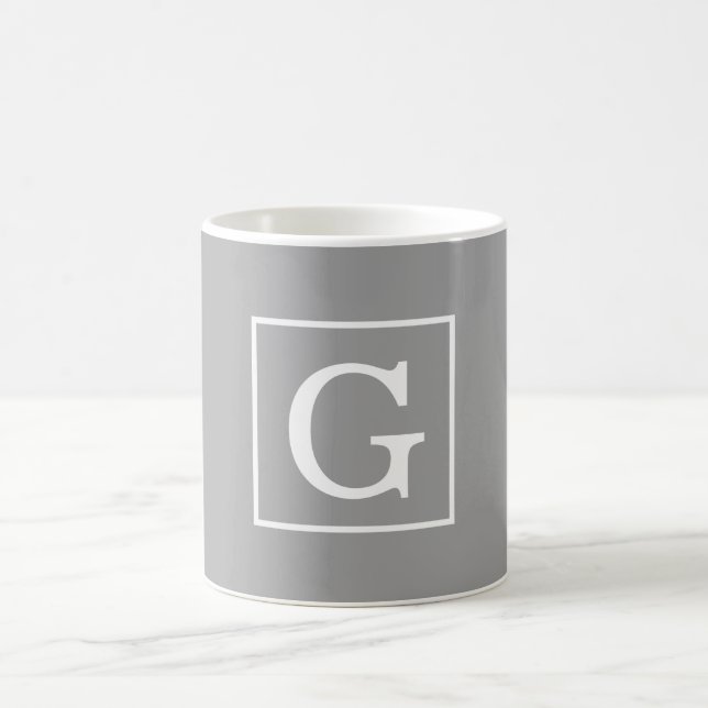 Dunkelgraue Gerahmte Anfangsmonogramm Kaffeetasse (Mittel)