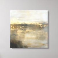 Dunkelgraue Gold Beige Abstrakte Malerei Leinwand