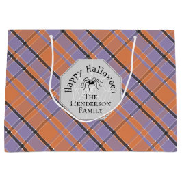 Dunkelgraue, graue Spinnennetze — Custom Halloween Große Geschenktüte