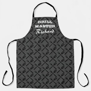 Dunkelgraue GRILLEN Schürze für Grillmeister Koch