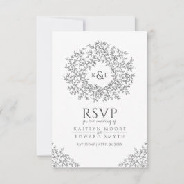 Dunkelgraue handgezeichnete Mono-UAWG RSVP Karte