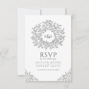 Dunkelgraue handgezeichnete Mono-UAWG RSVP Karte