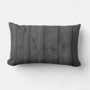 Dunkelgraue Holztextur Lumbar Kissen