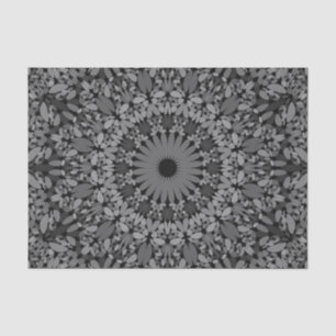 Dunkelgraue Kies-Mandala Seidenpapier