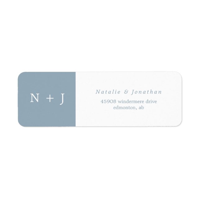 dunkelgraue minimalistische Bräutigam-Initialen (Vorne)