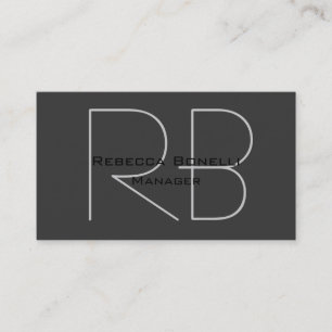 Dunkelgraue Monogram Manager-Visitenkarte Visitenkarte