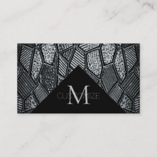 Dunkelgraue Mosaikglas-Monogramm-Visitenkarte 7 Visitenkarte