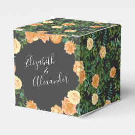 Dunkelgraue Peach Wedding Modern Floral Geschenkschachtel