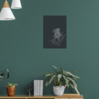 Dunkelgraue schottische Distel Minimalistische Bot