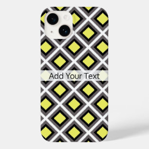 Dunkelgraue, schwarze, gelbe Diamanten von STaylor Case-Mate iPhone 14 Hülle