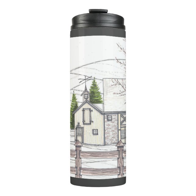 Dunkelgraue, thermale Tumbler aus Stone Farm Thermosbecher (Vorderseite)