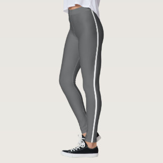 Dunkelgraue und weiße Gymnastik Leggings