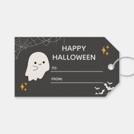 Dunkelgraue und weiße Niedliche Halloween-Geschenk Geschenkanhänger