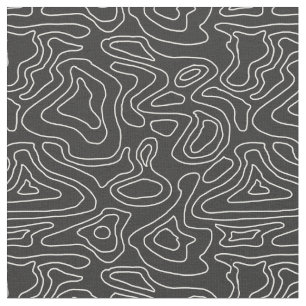 Dunkelgraue und weiße Streifen Wave Elevation Topo Stoff