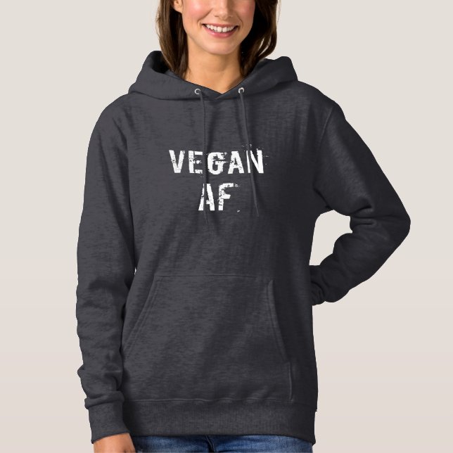 Dunkelgraue Vegane AF-Spaß gestört Druckfenster Hoodie (Vorderseite)
