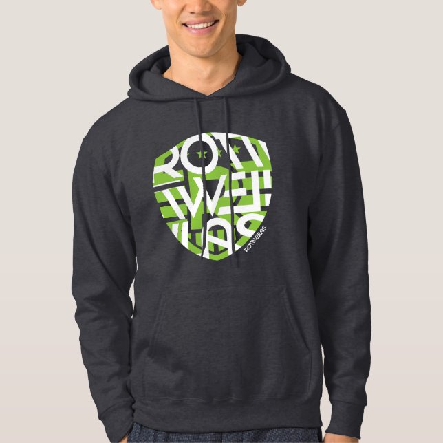 Dunkelgrauer Hoodie - Männer - großes Schild (Vorderseite)