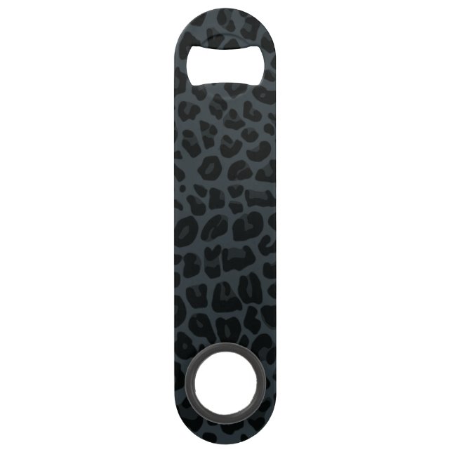 Dunkelgrauer Leoparddruck Speedflaschenöffner (Vorderseite)