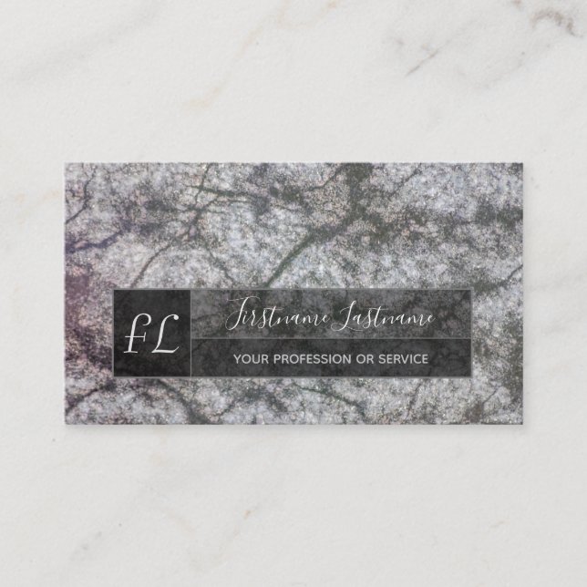 Dunkelgrauer Marmor, fließend Marmor Struktur mono Visitenkarte (Vorderseite)