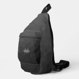 Dunkelgraues geometrisches Maschenmuster Monogram Crossbody Bag