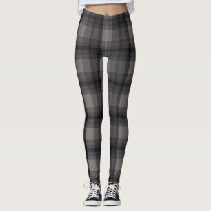 Dunkelgraues kariertes leggings