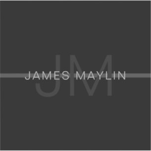 Dunkelgraues Monogramm, Name und geometrischer Str Aufkleber