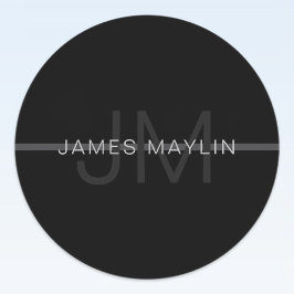 Dunkelgraues Monogramm, Name und geometrischer Str Etiketten