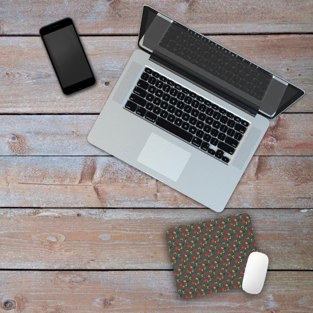 Dunkelgraues Muster Blumenmotiv-Wildblumen Mousepad (Von Creator hochgeladen)