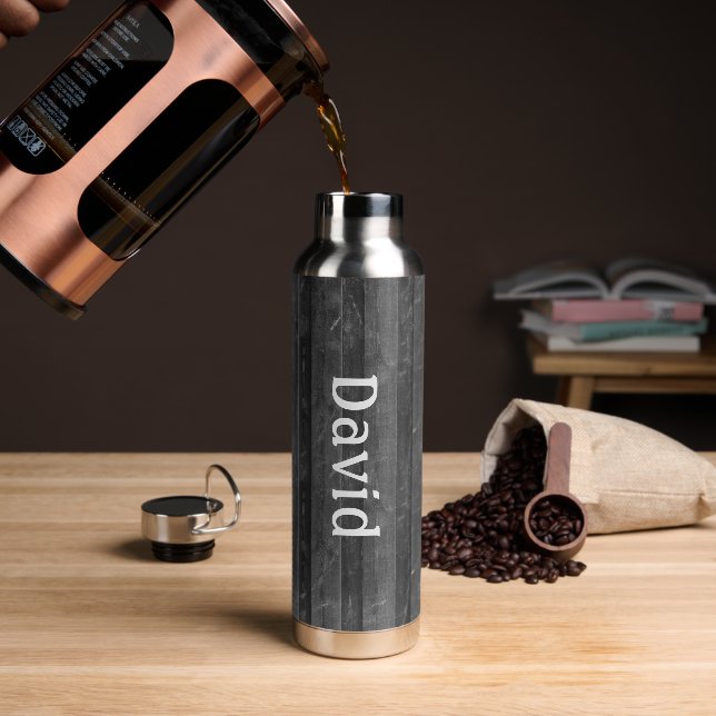 Dunkelgraues Rustikales Holz Trinkflasche (Kaffee)