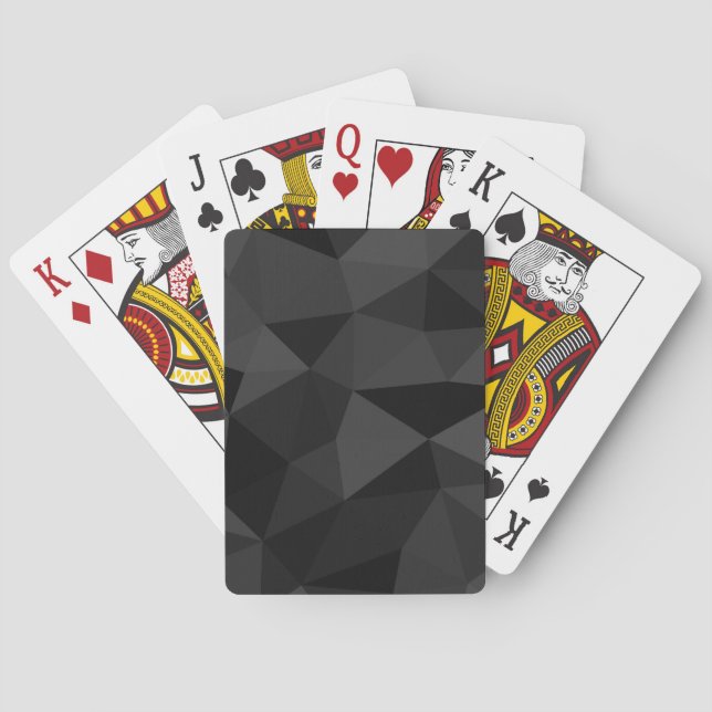 Dunkelgraues und schwarzes geometrisches Maschenmu Spielkarten (Rückseite)