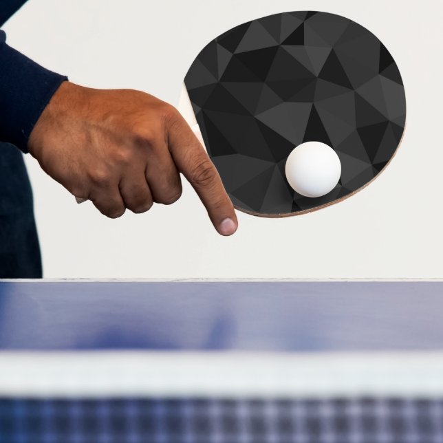 Dunkelgraues und schwarzes geometrisches Maschenmu Tischtennis Schläger (InSitu)