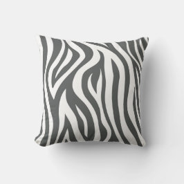 Dunkelgraues Zebra-Wurfskissen Kissen