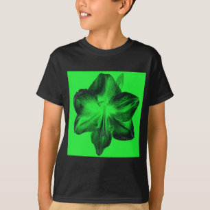 Dunkelgrün auf hellgrünen Amaryllis T-Shirt