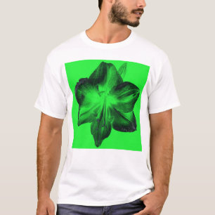 Dunkelgrün auf hellgrünen Amaryllis T-Shirt
