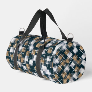 Dunkelgrün braun Schwarz-weiß trendy Muster Duffle Bag