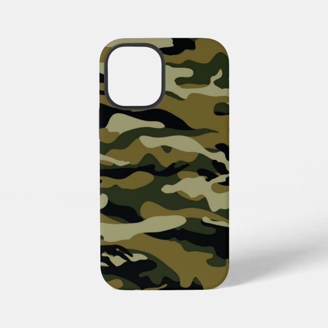Dunkelgrün Camo iPhone 12 Mini Hülle (Rückseite)