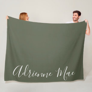 Dunkelgrün einfach Personalisiert Fleecedecke